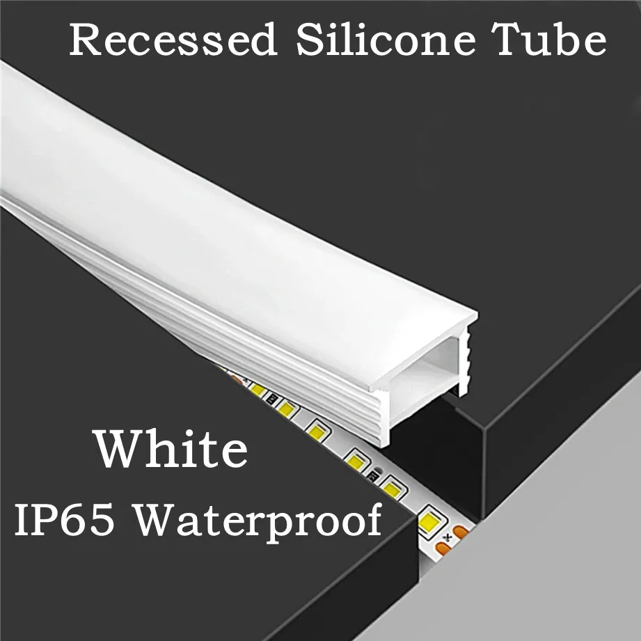 Outdoor Lighting Recessed - Tubo de silicona blanco empotrado, luz
