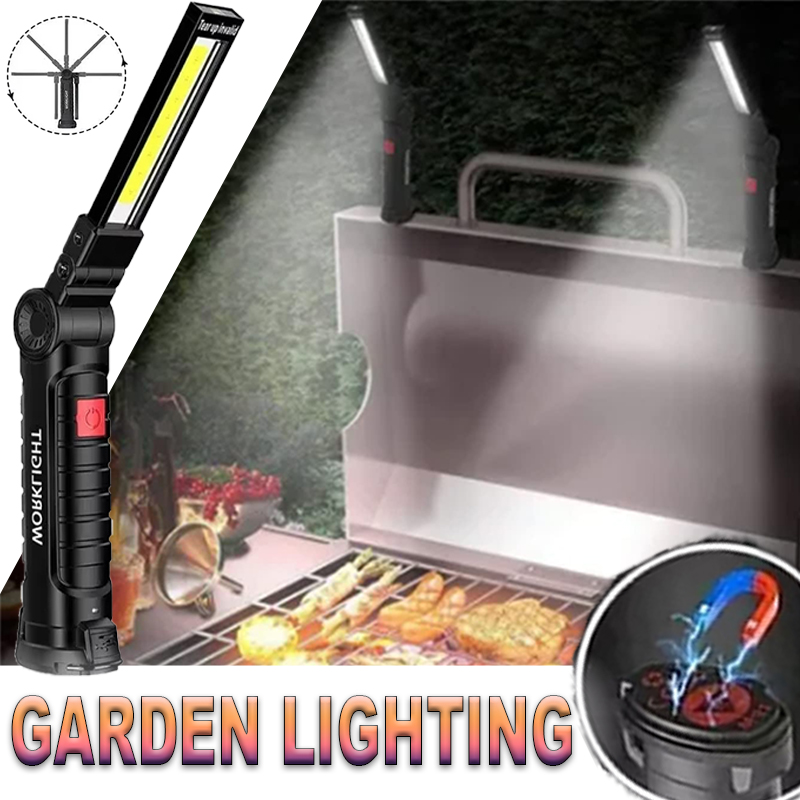 Outdoor Lighting Landscape - Linterna LED portátil con gancho magnético,