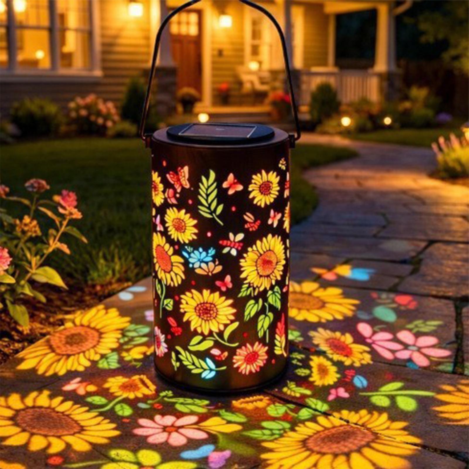 Outdoor Lighting Battery - Lámpara Solar de Girasol, Resistente a