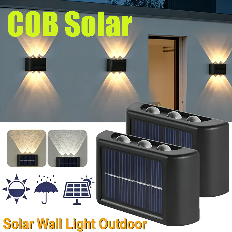 Outdoor Lighting Landscape - Lámpara Solar COB para Pared, Exterior,