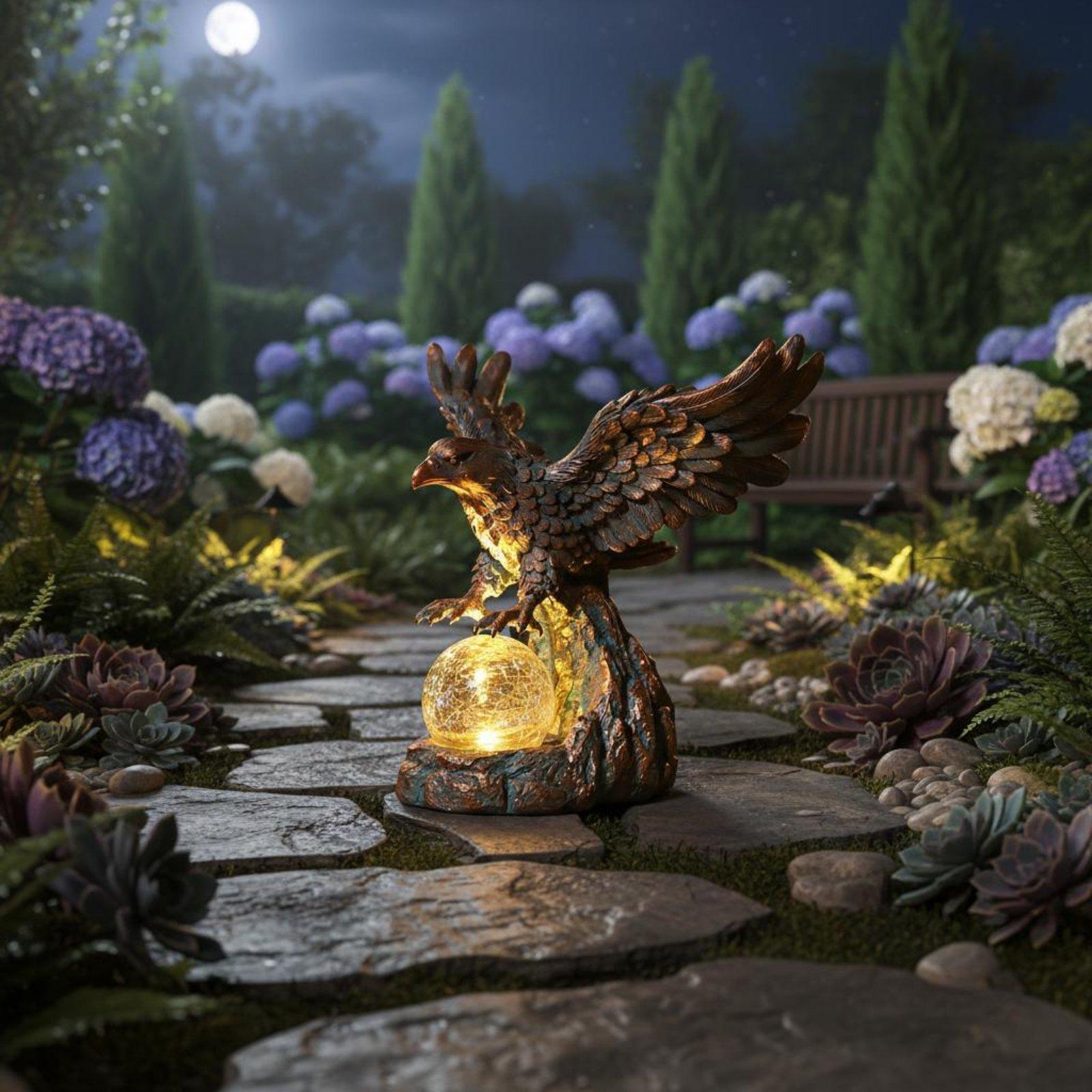 Outdoor Lighting Pathway - Lámpara Solar con Forma de Águila,