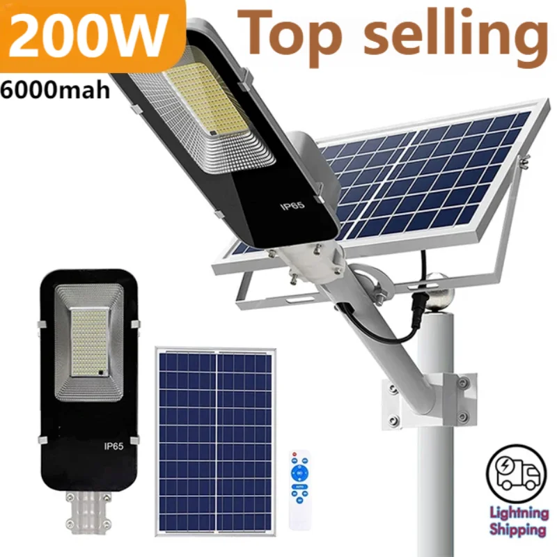 Outdoor Lighting Garage - Luz Solar potente de 200W, farola