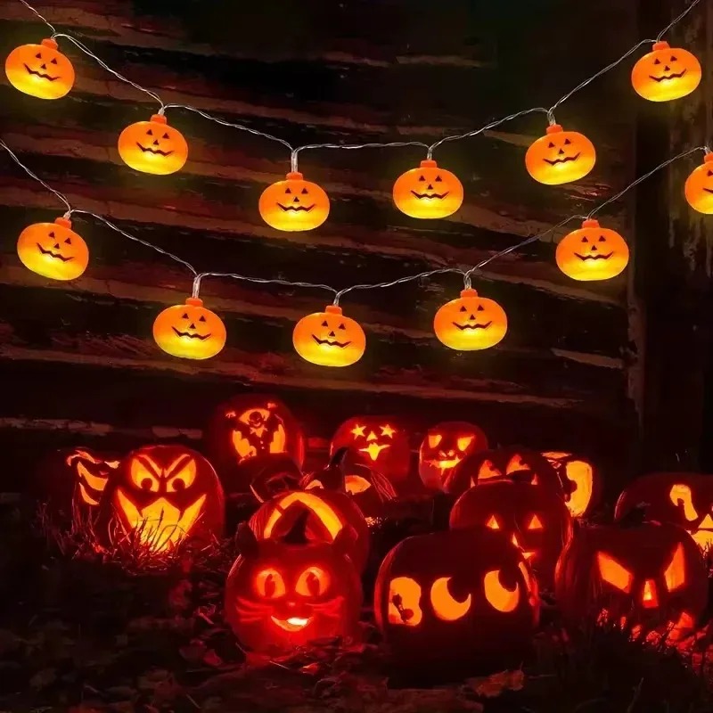 Outdoor Lighting Battery - Guirnalda de Luces LED de Calabaza