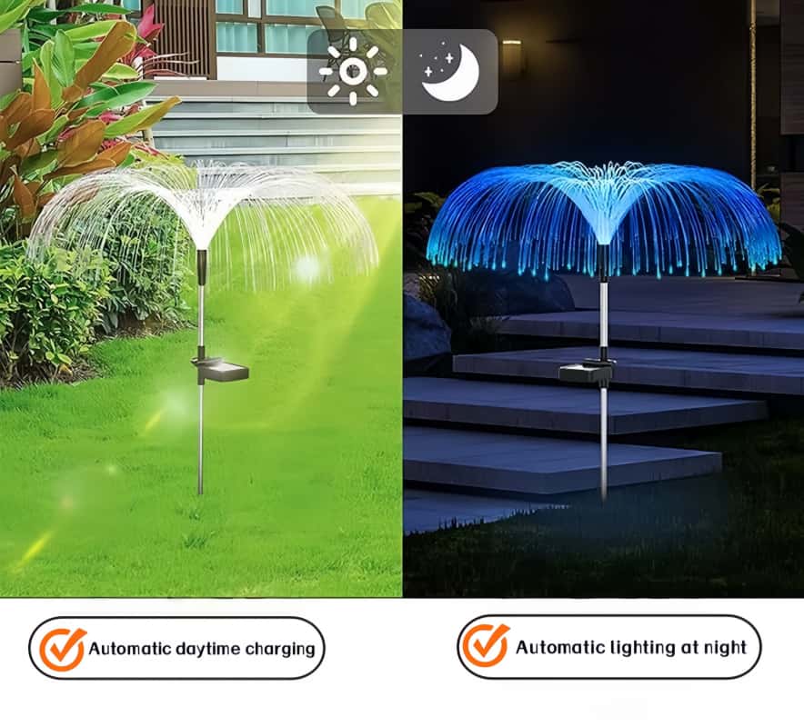 5 luces LED solares con forma  - Outdoor Lighting Pathway reseña y precio