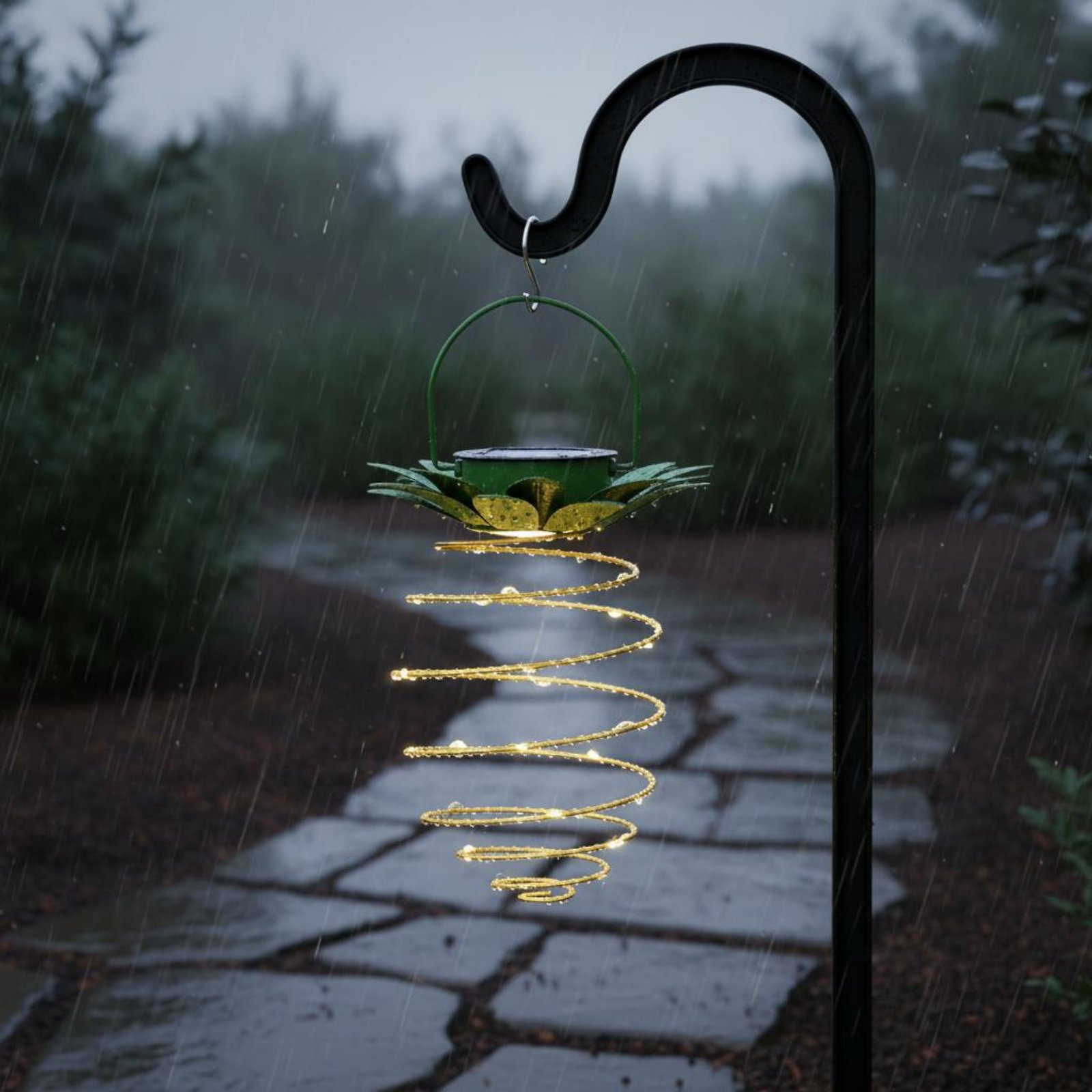 Lámpara solar con forma de piñ - Outdoor Lighting Battery reseña y precio