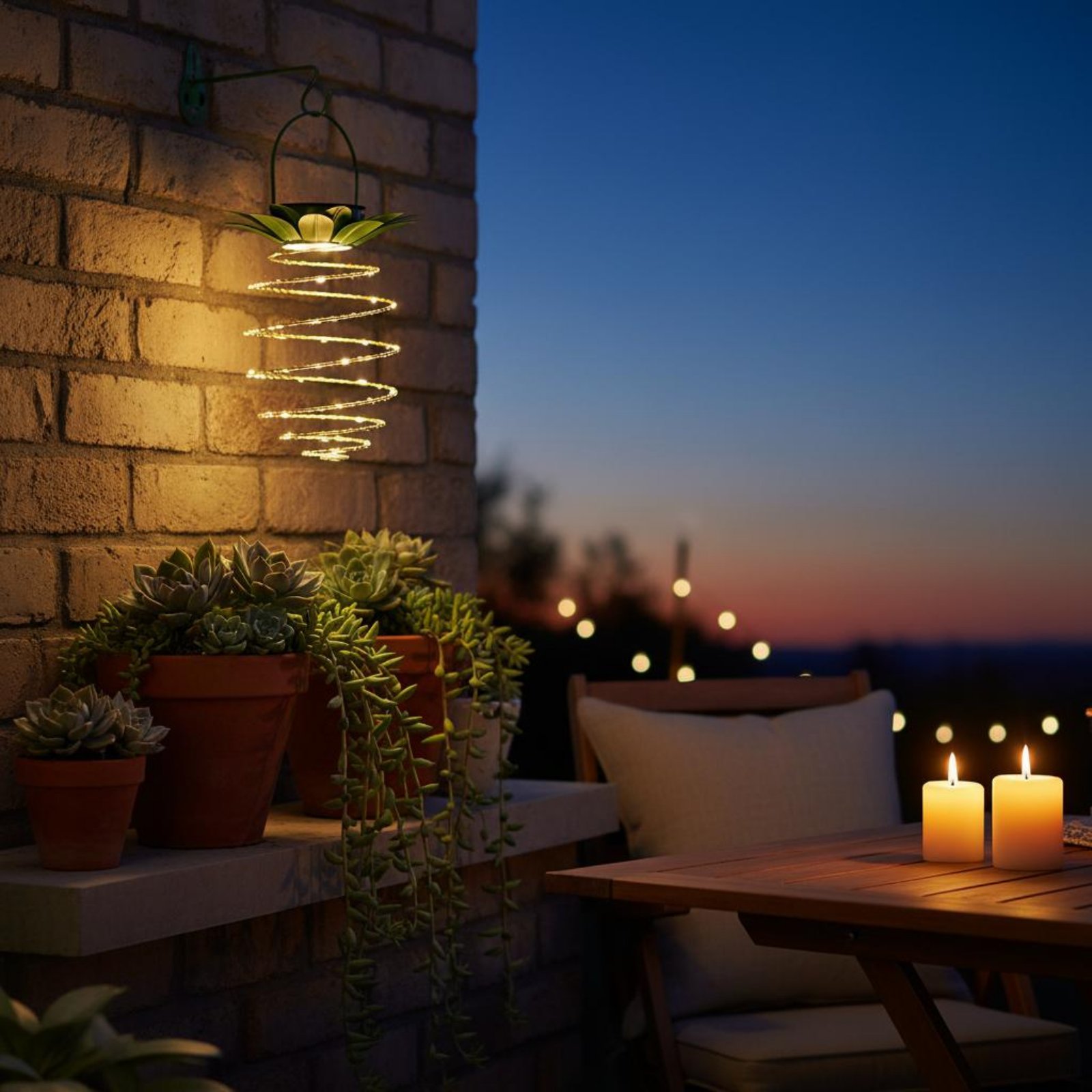 Lámpara solar con forma de piñ - Outdoor Lighting Battery reseña y precio