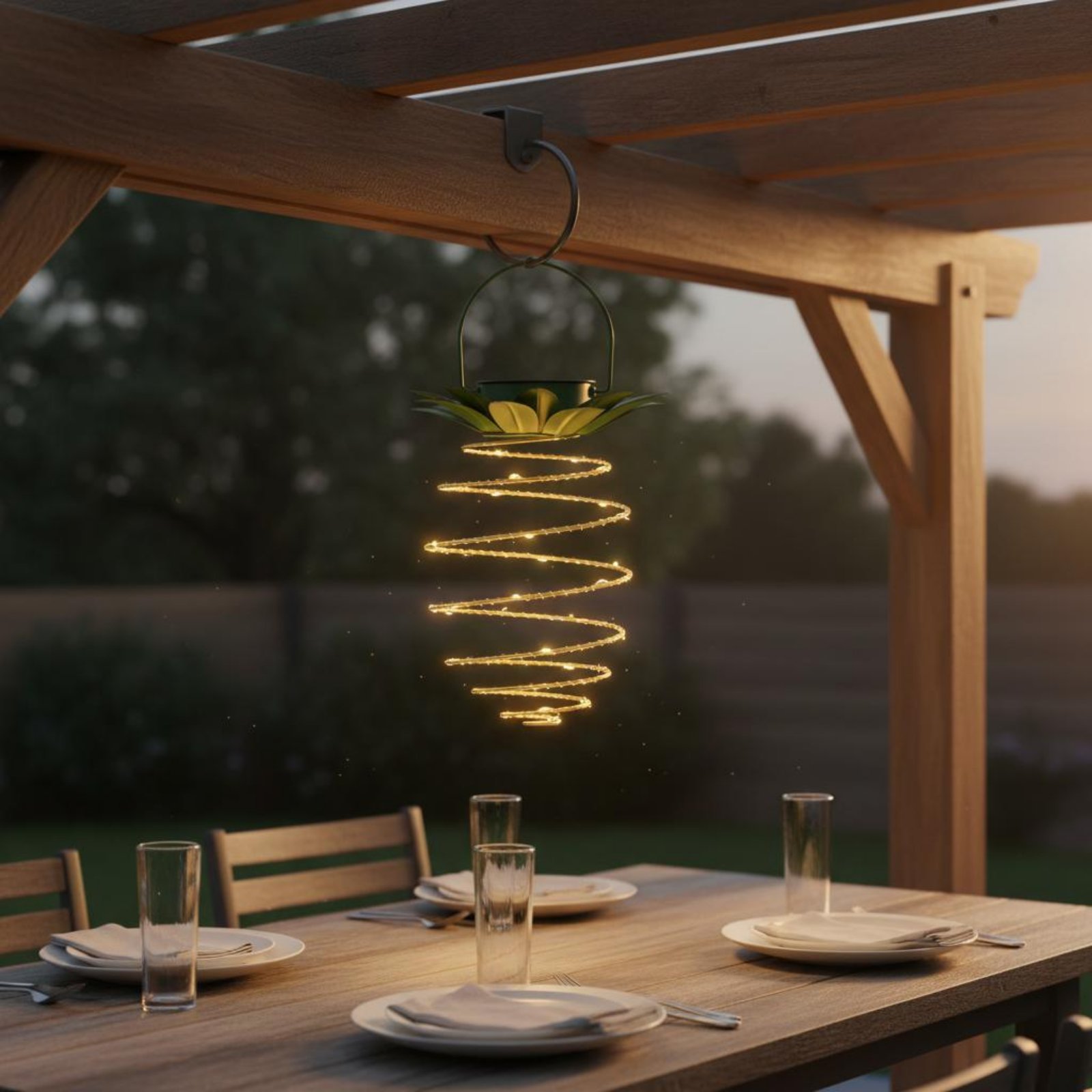 Lámpara solar con forma de piñ - Outdoor Lighting Battery reseña y precio
