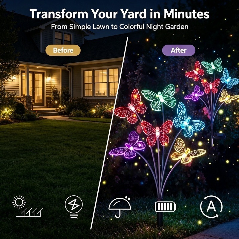 Luces de Mariposa con Energía  - Outdoor Lighting Battery reseña y precio
