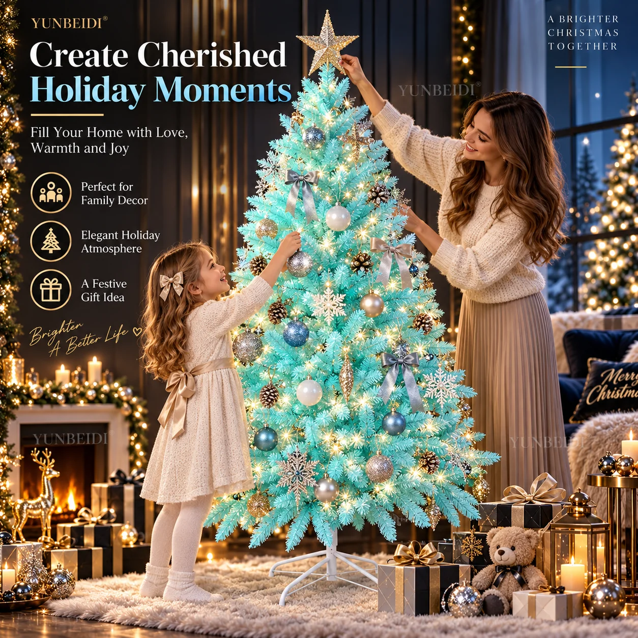 Árbol de Navidad de PVC azul l - Outdoor Lighting Options reseña y precio